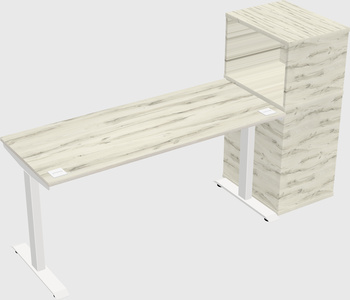 Height-adjustable desk - grade 3 w/cabinet