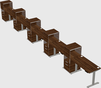 Height-adjustable desk - grade 3 w/cabinet