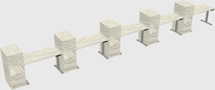 Height-adjustable desk - grade 3 w/cabinet