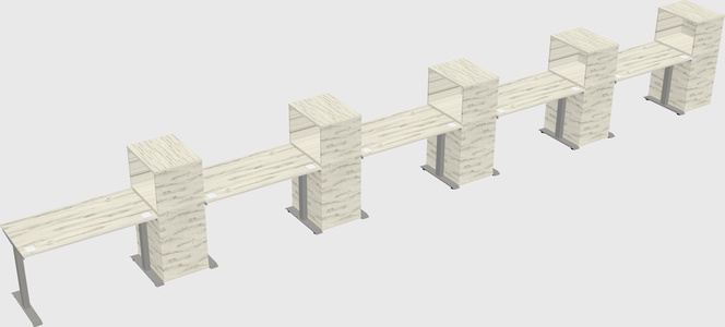 Height-adjustable desk - grade 3 w/cabinet