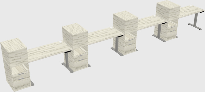 Height-adjustable desk - grade 3 w/cabinet