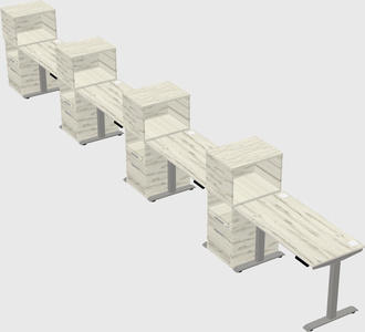 Height-adjustable desk - grade 3 w/cabinet