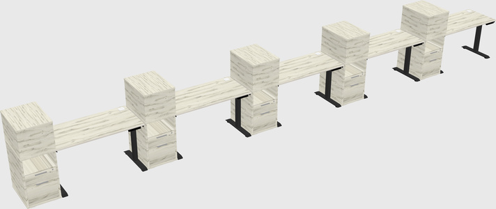 Height-adjustable desk - grade 3 w/cabinet