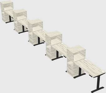Height-adjustable desk - grade 3 w/cabinet
