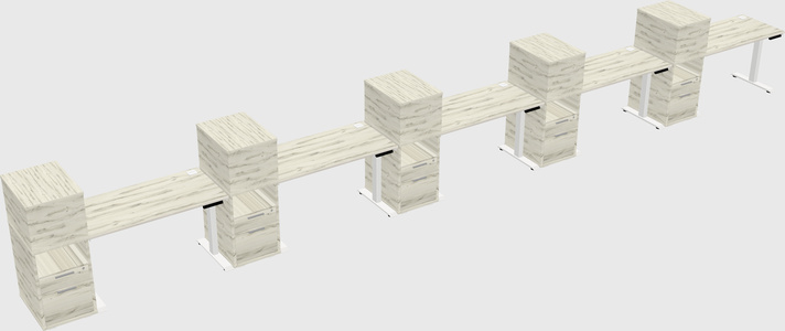 Height-adjustable desk - grade 3 w/cabinet
