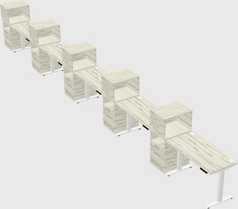 Height-adjustable desk - grade 3 w/cabinet