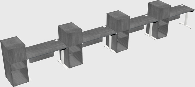 Height-adjustable desk - grade 3 w/cabinet