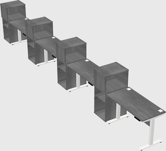 Height-adjustable desk - grade 3 w/cabinet