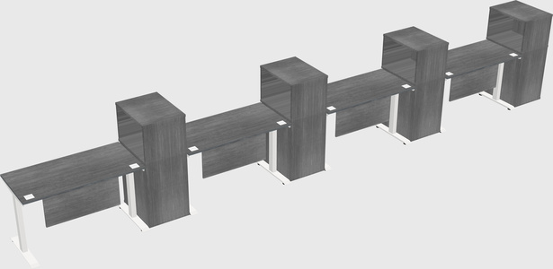 Height-adjustable desk - grade 3 w/cabinet