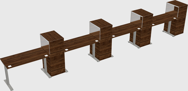 Height-adjustable desk - grade 3 w/cabinet