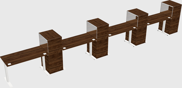 Height-adjustable desk - grade 3 w/cabinet