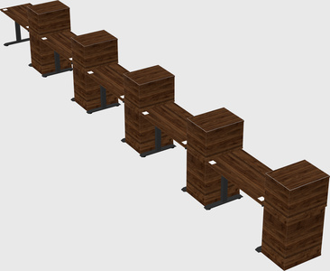 Height-adjustable desk - grade 3 w/cabinet