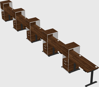 Height-adjustable desk - grade 3 w/cabinet