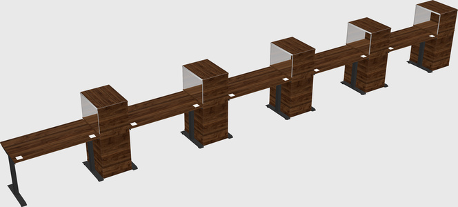 Height-adjustable desk - grade 3 w/cabinet