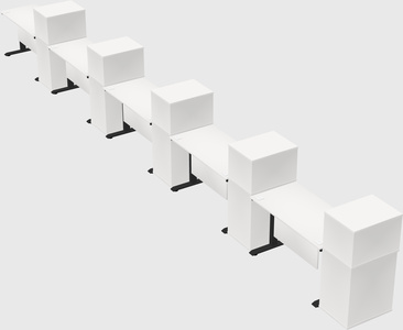 Height-adjustable desk - grade 3 w/cabinet