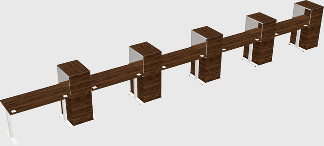 Height-adjustable desk - grade 3 w/cabinet