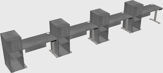 Height-adjustable desk - grade 3 w/cabinet