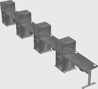 Height-adjustable desk - grade 3 w/cabinet