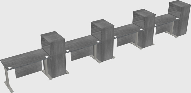 Height-adjustable desk - grade 3 w/cabinet