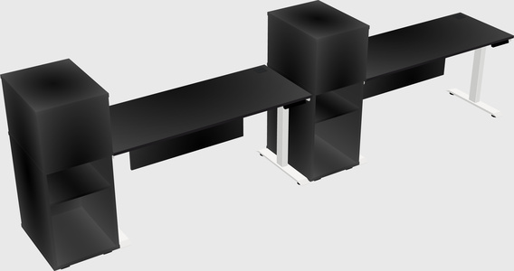 Height-adjustable desk - grade 3 w/cabinet