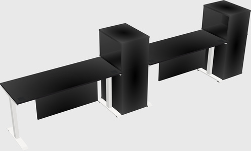 Height-adjustable desk - grade 3 w/cabinet