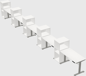 Height-adjustable desk - grade 3 w/cabinet