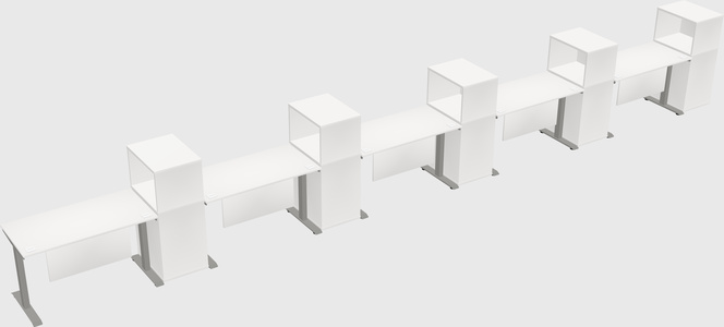 Height-adjustable desk - grade 3 w/cabinet