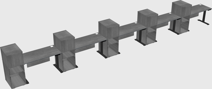 Height-adjustable desk - grade 3 w/cabinet