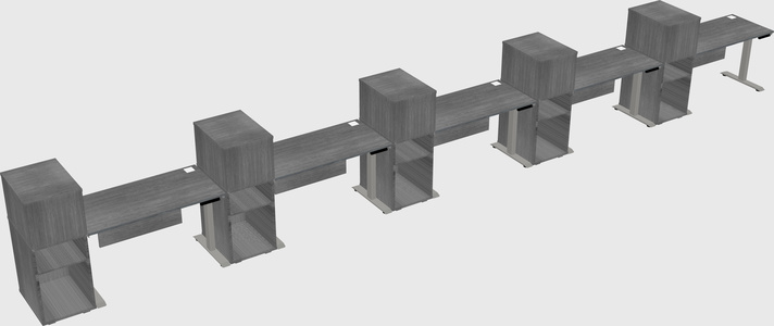 Height-adjustable desk - grade 3 w/cabinet