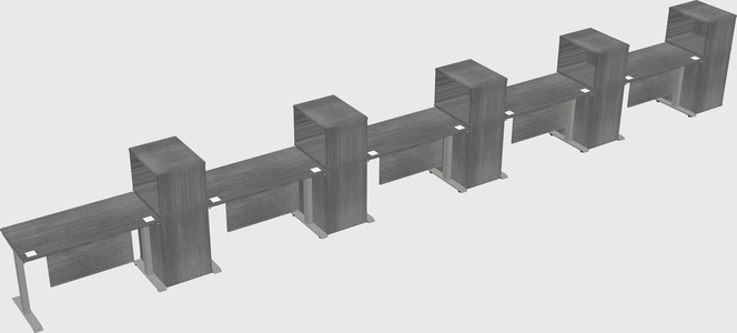 Height-adjustable desk - grade 3 w/cabinet