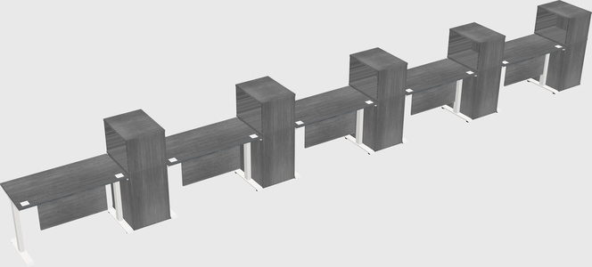Height-adjustable desk - grade 3 w/cabinet