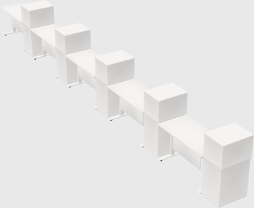 Height-adjustable desk - grade 3 w/cabinet