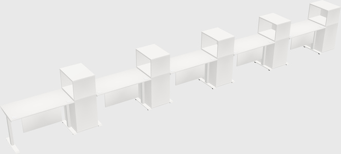 Height-adjustable desk - grade 3 w/cabinet