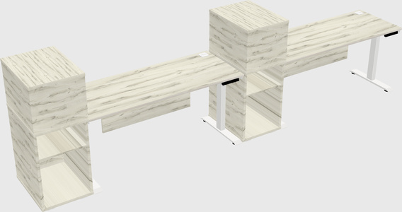 Height-adjustable desk - grade 3 w/cabinet