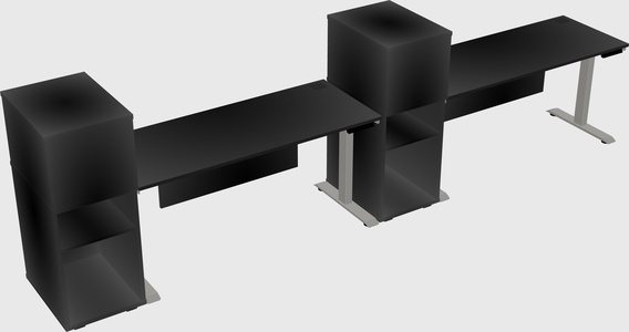 Height-adjustable desk - grade 3 w/cabinet