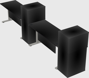 Height-adjustable desk - grade 3 w/cabinet