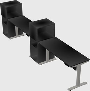 Height-adjustable desk - grade 3 w/cabinet