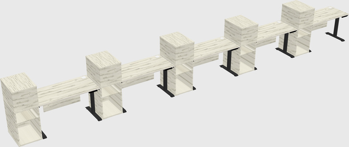 Height-adjustable desk - grade 3 w/cabinet