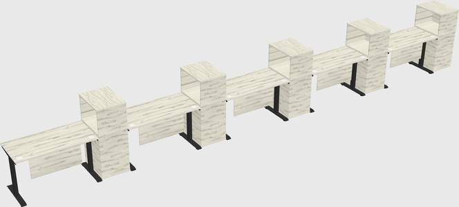 Height-adjustable desk - grade 3 w/cabinet