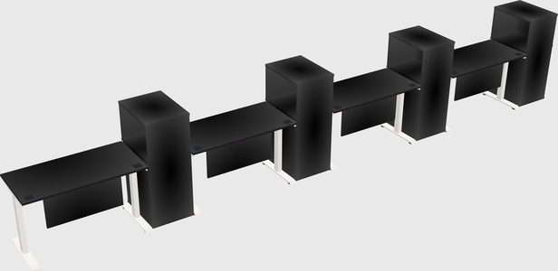 Height-adjustable desk - grade 3 w/cabinet