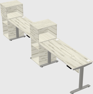 Height-adjustable desk - grade 3 w/cabinet