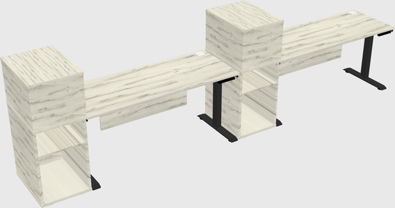 Height-adjustable desk - grade 3 w/cabinet