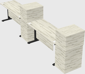 Height-adjustable desk - grade 3 w/cabinet