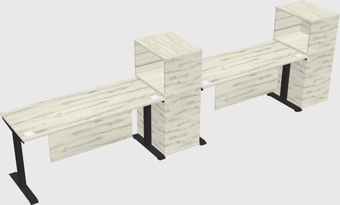 Height-adjustable desk - grade 3 w/cabinet