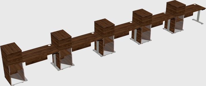 Height-adjustable desk - grade 3 w/cabinet