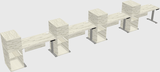 Height-adjustable desk - grade 3 w/cabinet