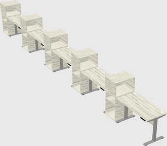 Height-adjustable desk - grade 3 w/cabinet