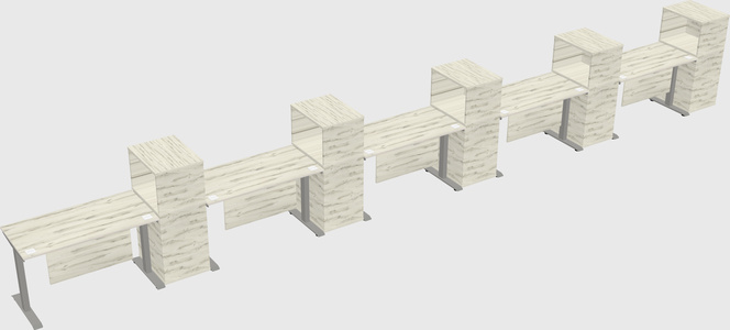 Height-adjustable desk - grade 3 w/cabinet