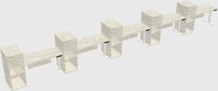 Height-adjustable desk - grade 3 w/cabinet