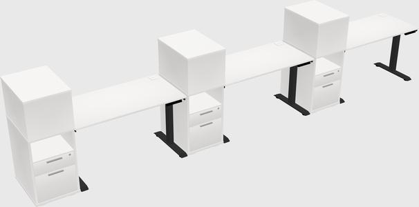 Height-adjustable desk - grade 3 w/cabinet